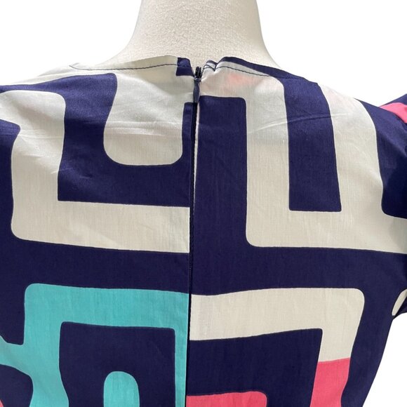 Diyanu Ruffle Sleeve Maxi Dress Geometric Print Bold Summer Statement Cotton - Picture 14 of 14